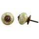 Lime White Flower Floral Dresser Knob